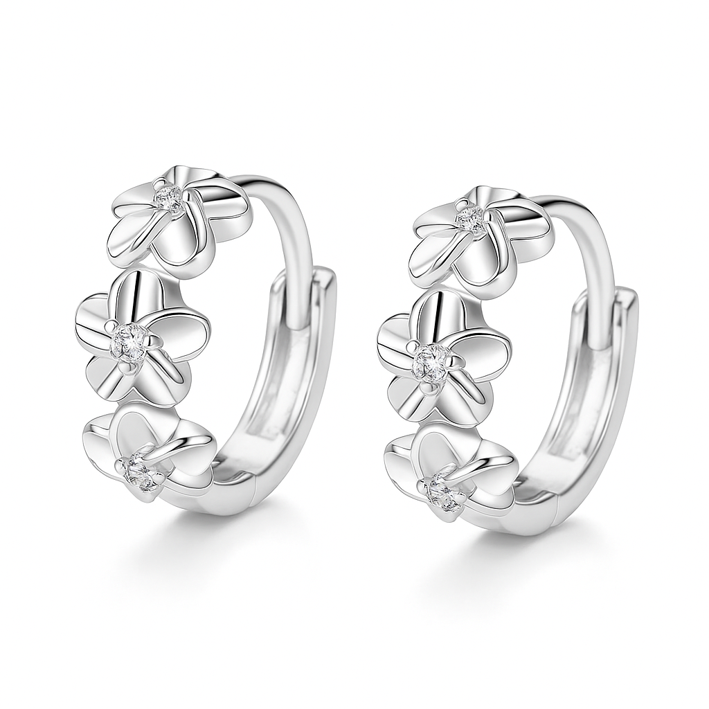 Boucles d’oreille à l’aiguille en argent sterling 925