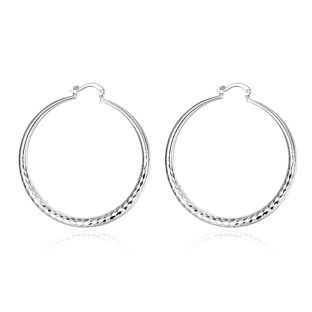 Boucle d'oreille créole en argent pour femme