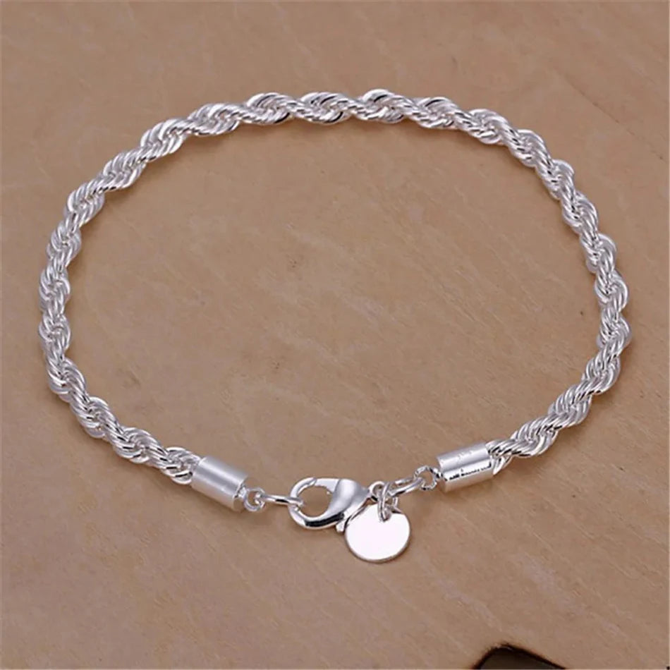 Bracelet simple en argent pour homme et femme
