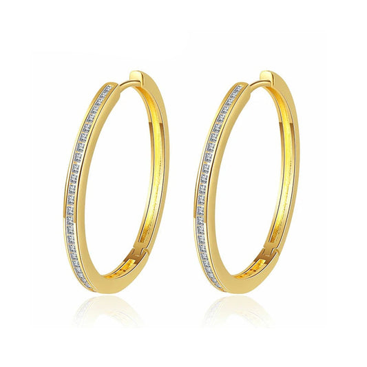 Boucle d’oreille créole pour femme en zircon