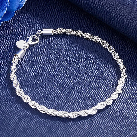 Bracelet simple en argent pour homme et femme