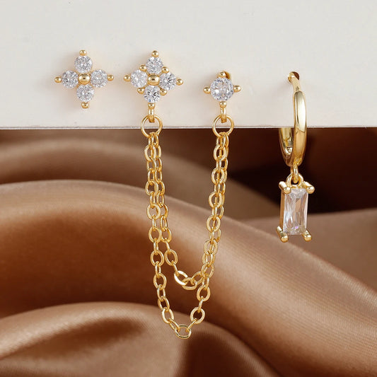 Ensemble de 3 boucles d'oreilles pour femme