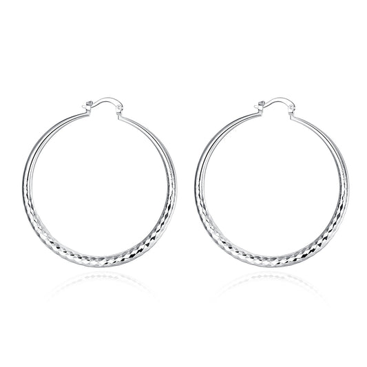Boucle d'oreille créole en argent pour femme