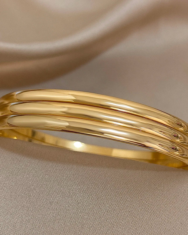 Bracelets joncs brillants pour femme | plaqué or