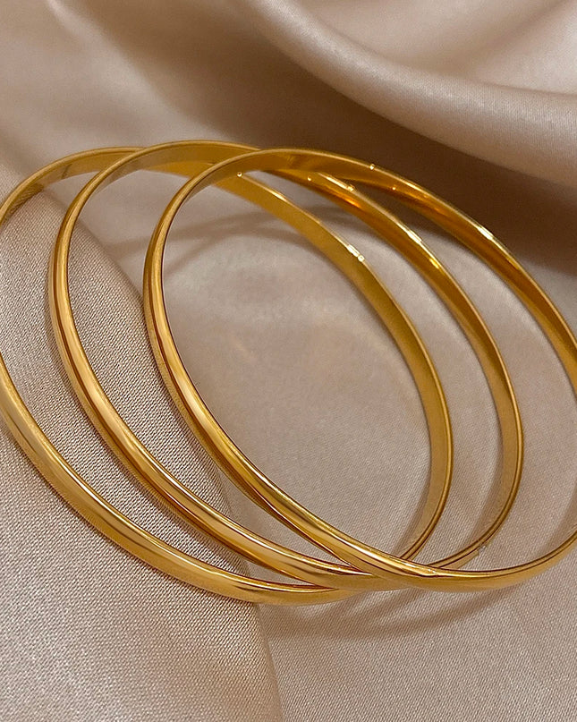 Bracelets joncs brillants pour femme | plaqué or