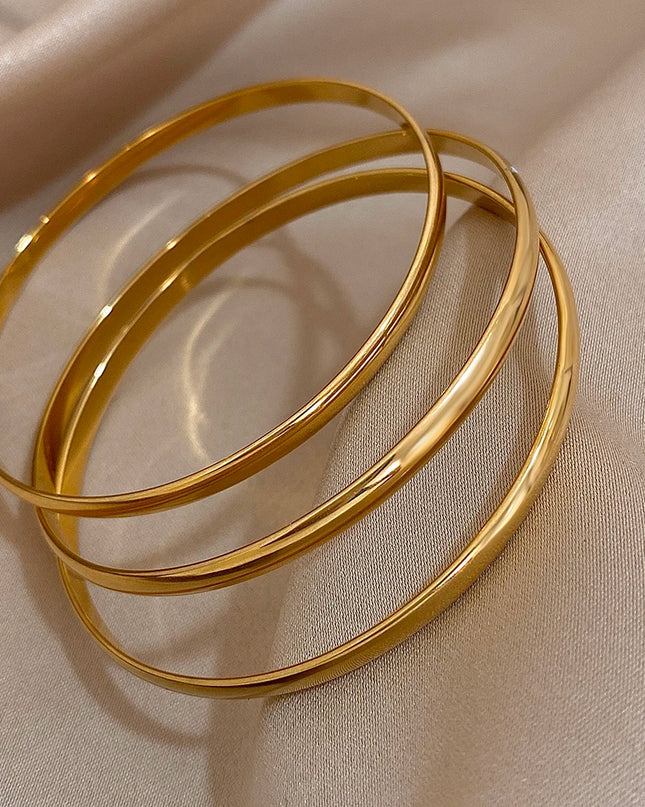 Bracelets joncs brillants pour femme | plaqué or
