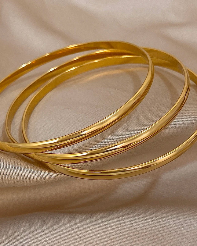 Bracelets joncs brillants pour femme | plaqué or
